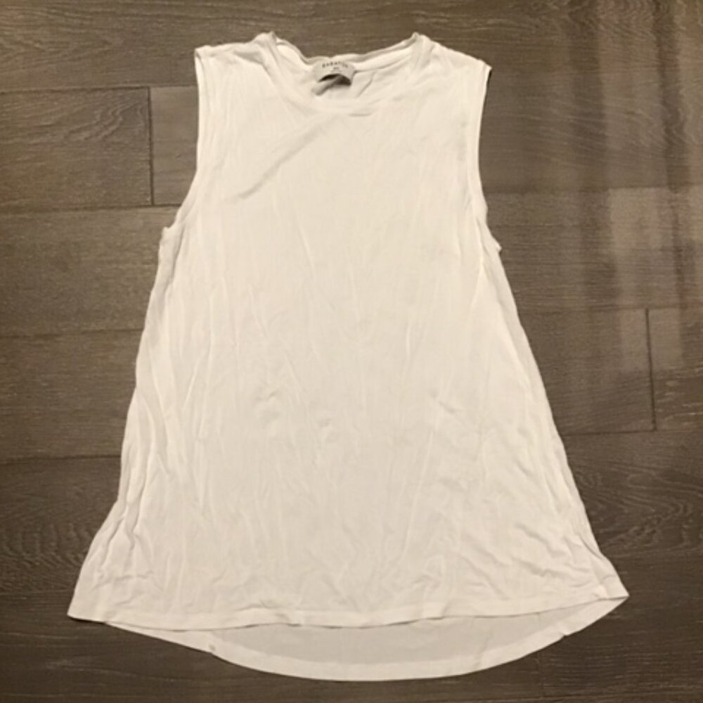 Babaton White Longer/Flowy At Bottom Tank Top